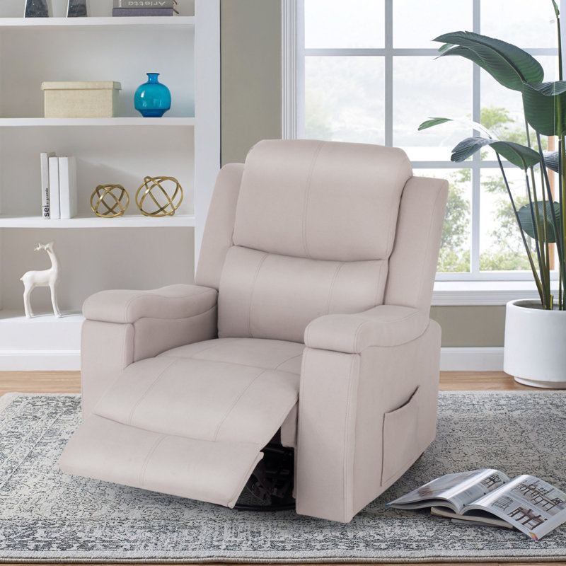 Mercury Row® Faux Leather Manual Recliner with Heat and Massage